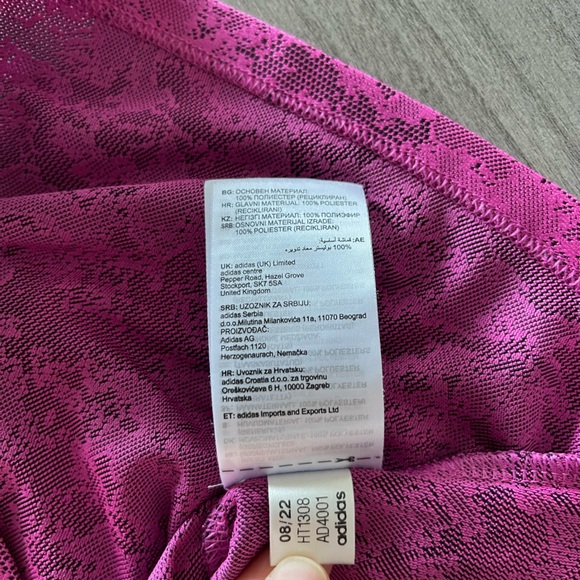 Adidas Golf Top - Fuchsia Color & Sheer - Size Large - Picture 9 of 11